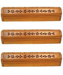 Status: Short Supply INCENSE HOLDER - Coffin, Wooden Jali